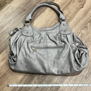 Gray leather purse